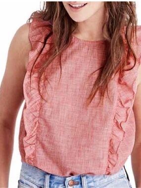 Madewell Women’s Ruffle Trim Sleeveless Top